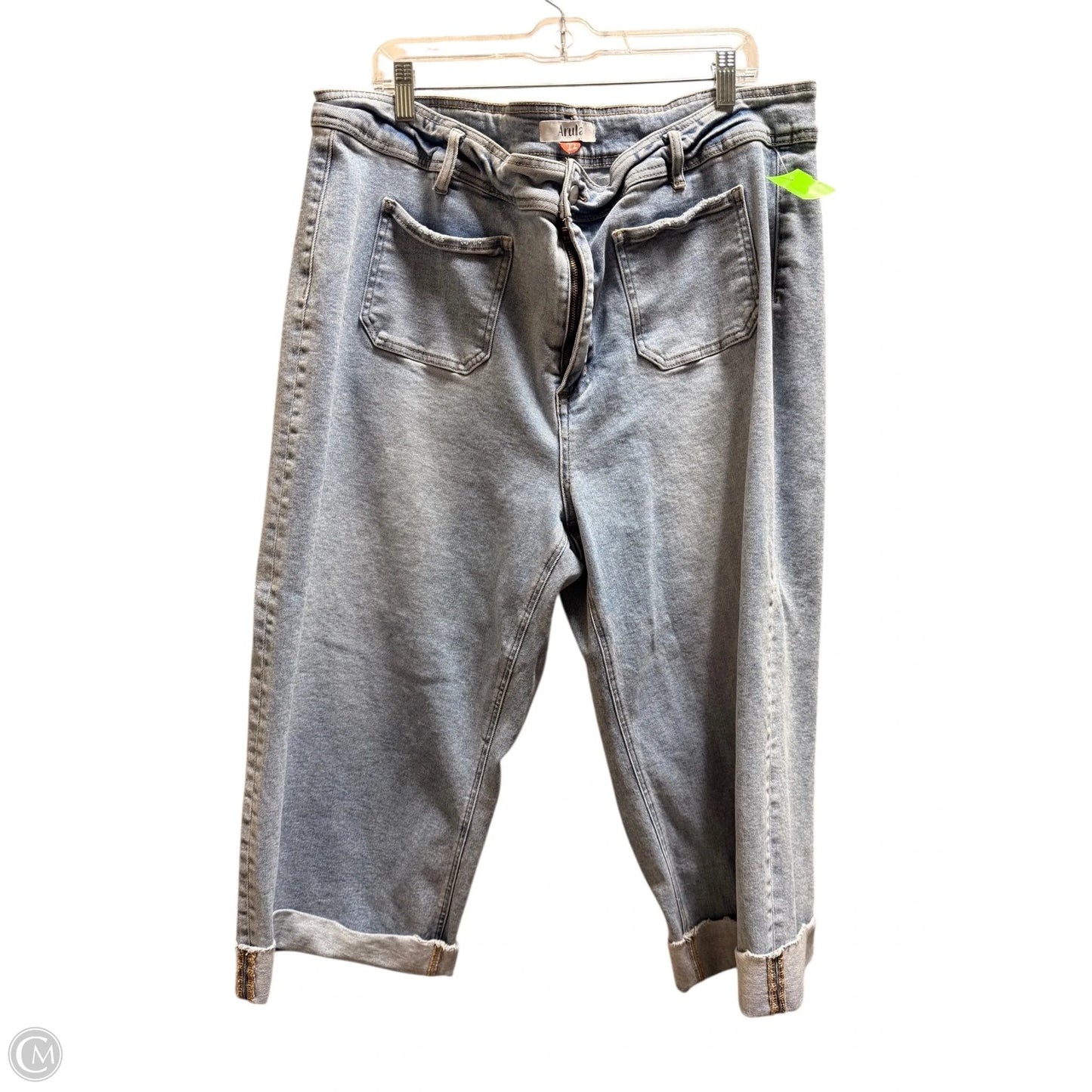 Jeans Cropped By Arula In Blue Denim, Size: 22