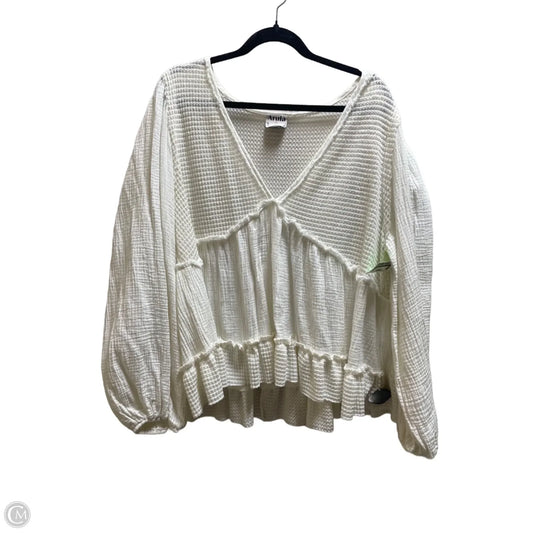 Top Long Sleeve By Arula In White, Size: 3x