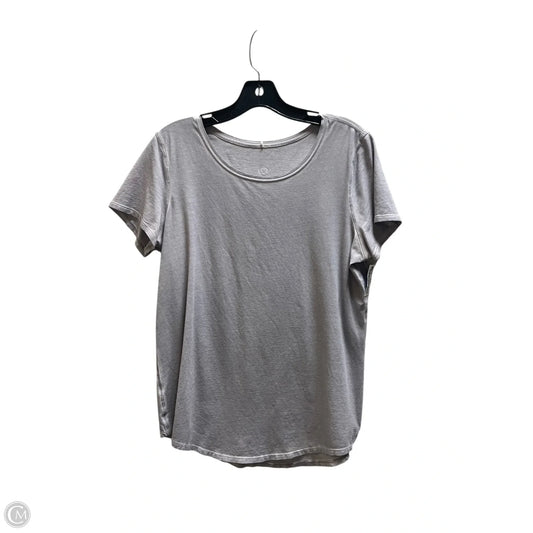 Athletic Top Short Sleeve By Lululemon In Grey, Size: M
