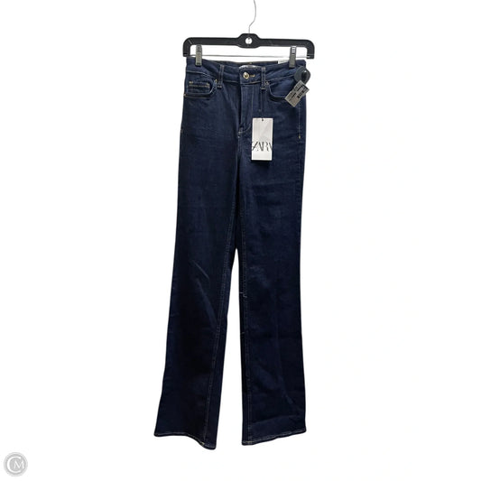 Jeans Straight By Zara In Blue Denim, Size: 0