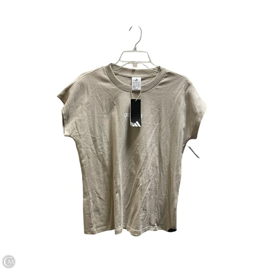 Athletic Top Short Sleeve By Adidas In Tan, Size: L
