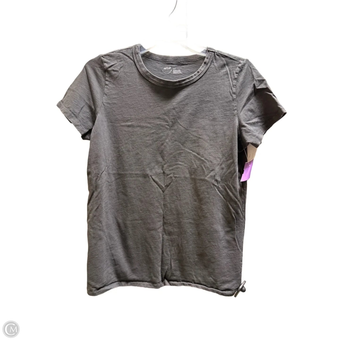 Top Short Sleeve By Aerie In Grey, Size: S