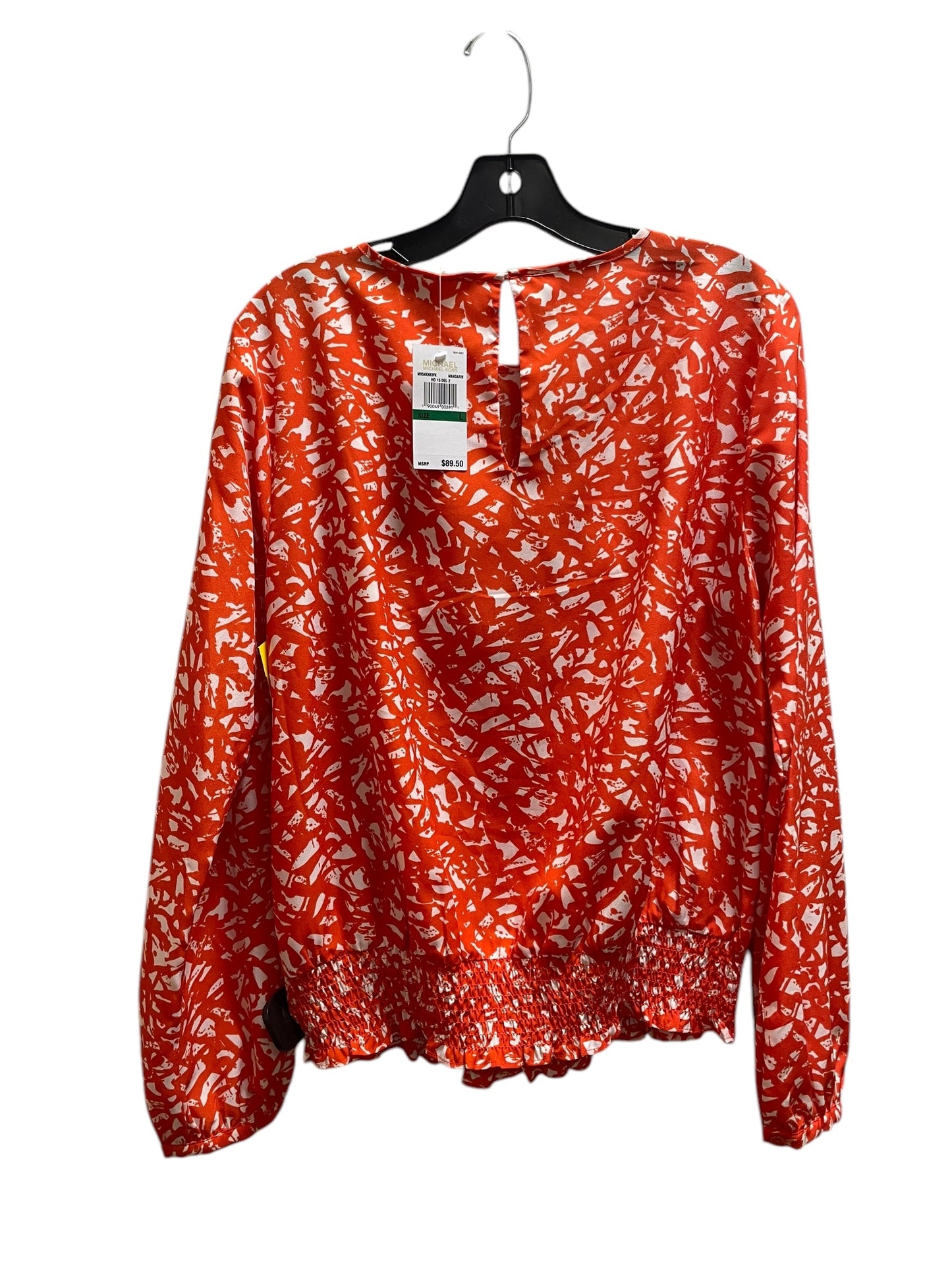 Top Long Sleeve By Michael By Michael Kors In Orange, Size: L