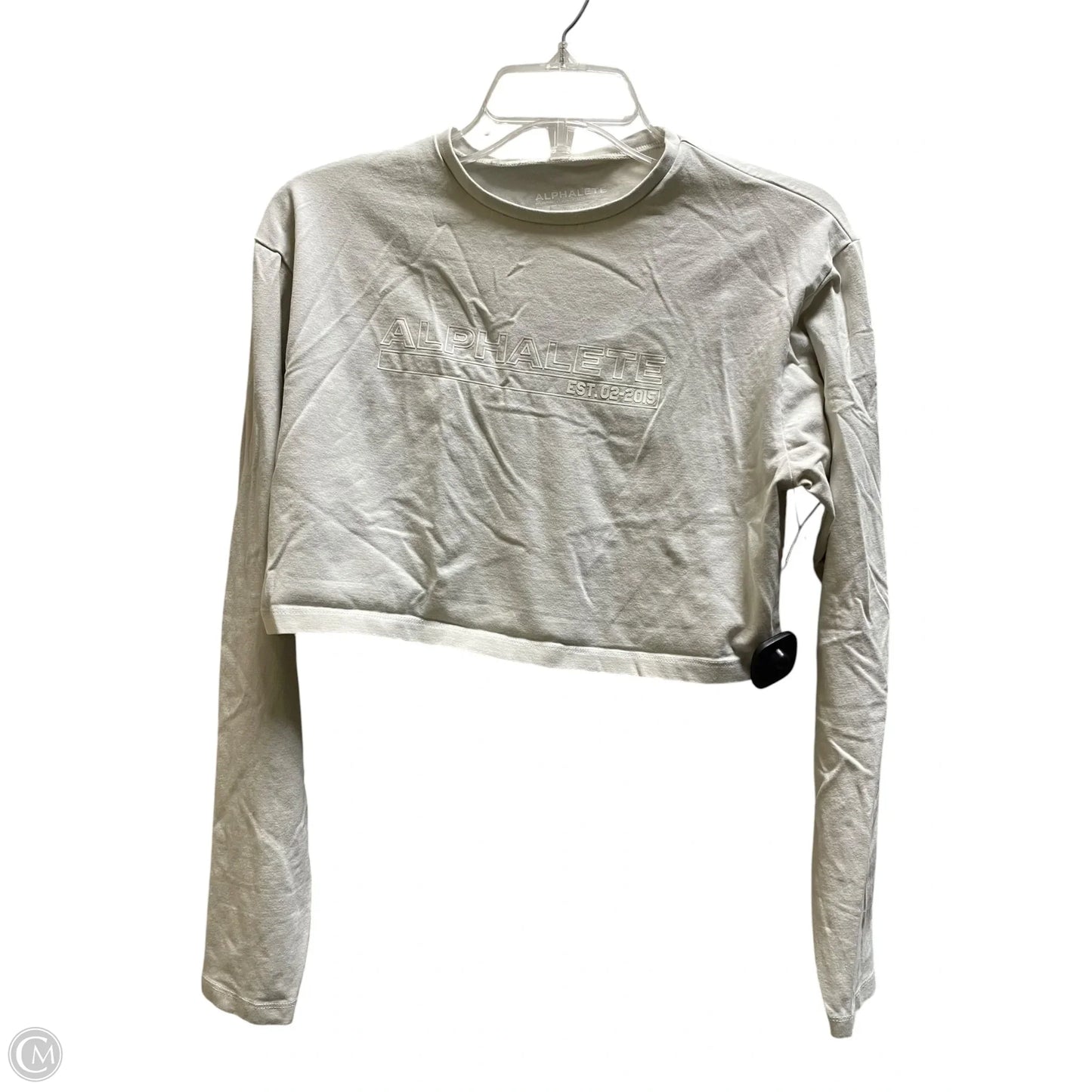 Athletic Top Long Sleeve Collar By Alphalete In Grey, Size: S