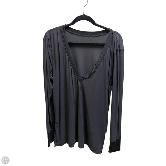Athletic Top Long Sleeve Collar By Lululemon In Black, Size: S