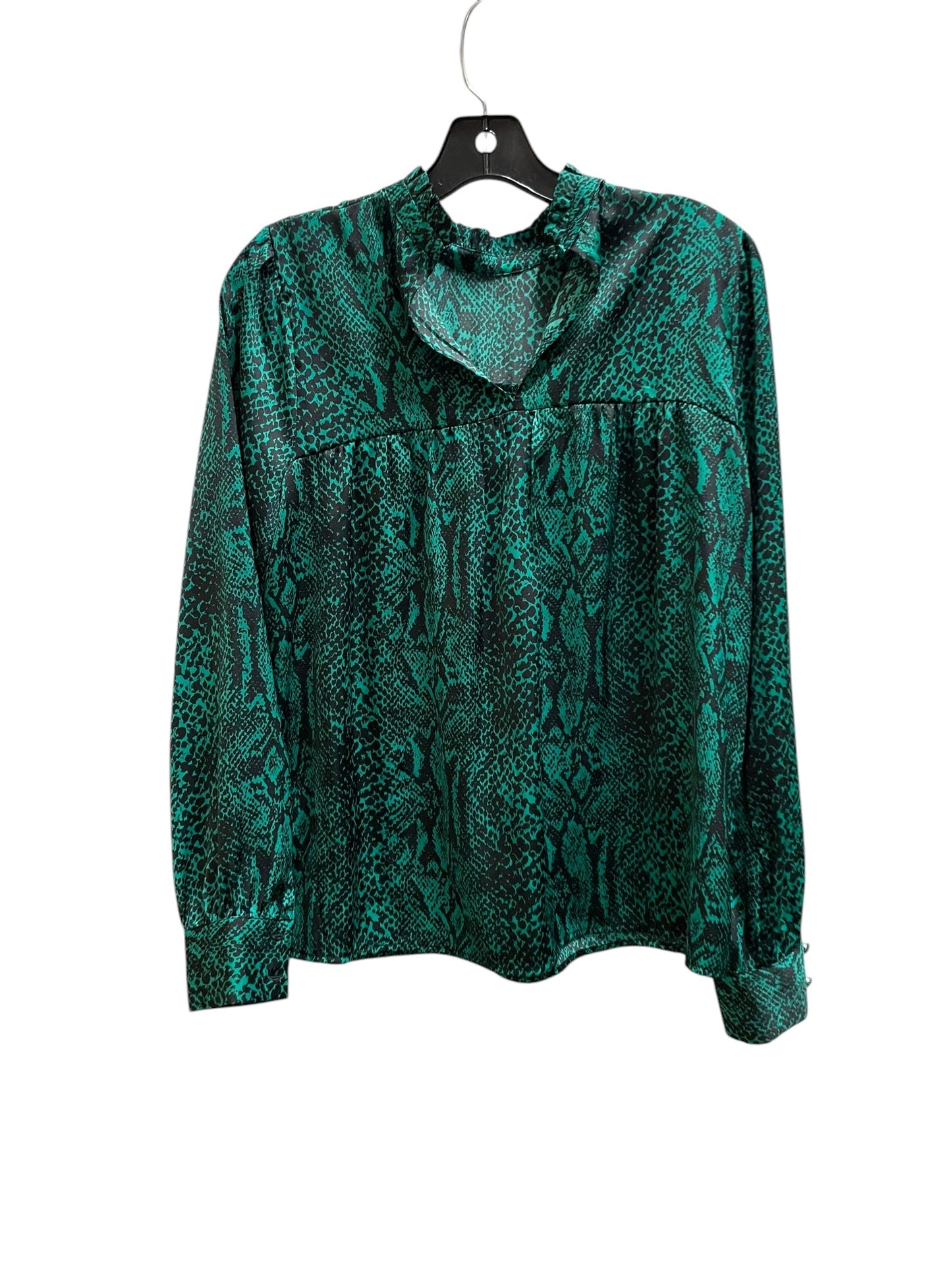 Top Long Sleeve By Who What Wear In Green, Size: Xs