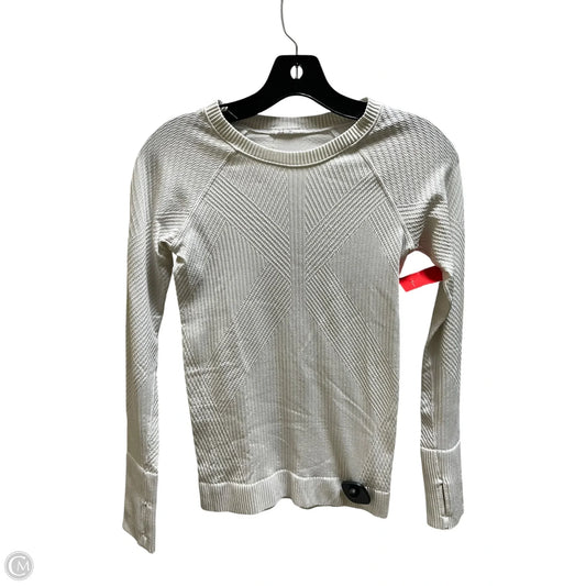 Athletic Top Long Sleeve Collar By Lululemon In White, Size: S