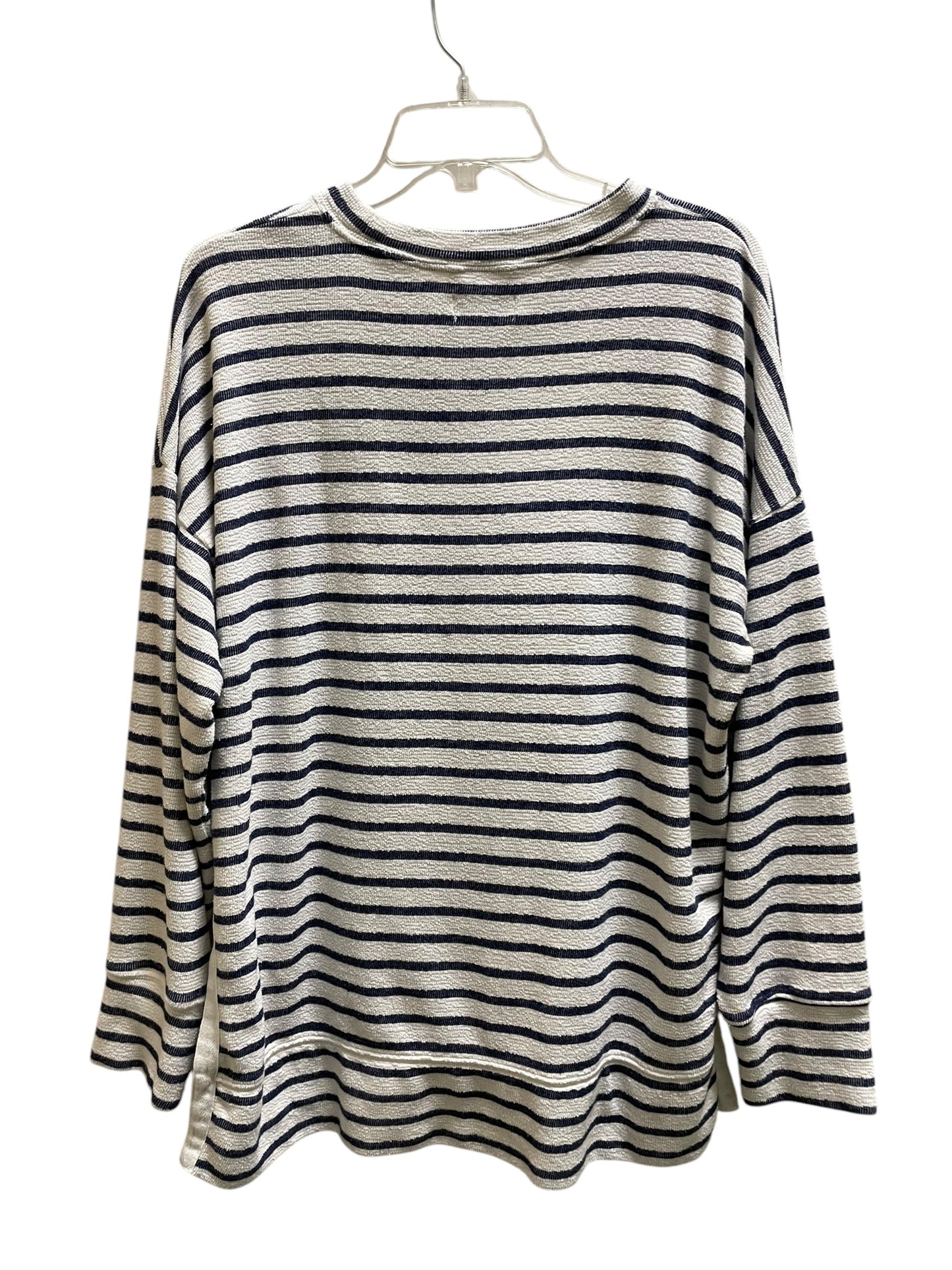 Top Long Sleeve By Aerie In Striped Pattern, Size: M