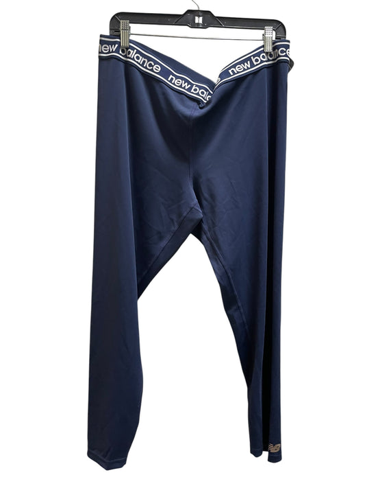 Athletic Leggings By New Balance In Navy, Size: 2x