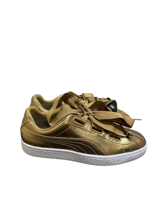 Shoes Sneakers By Puma In Gold, Size: 9.5