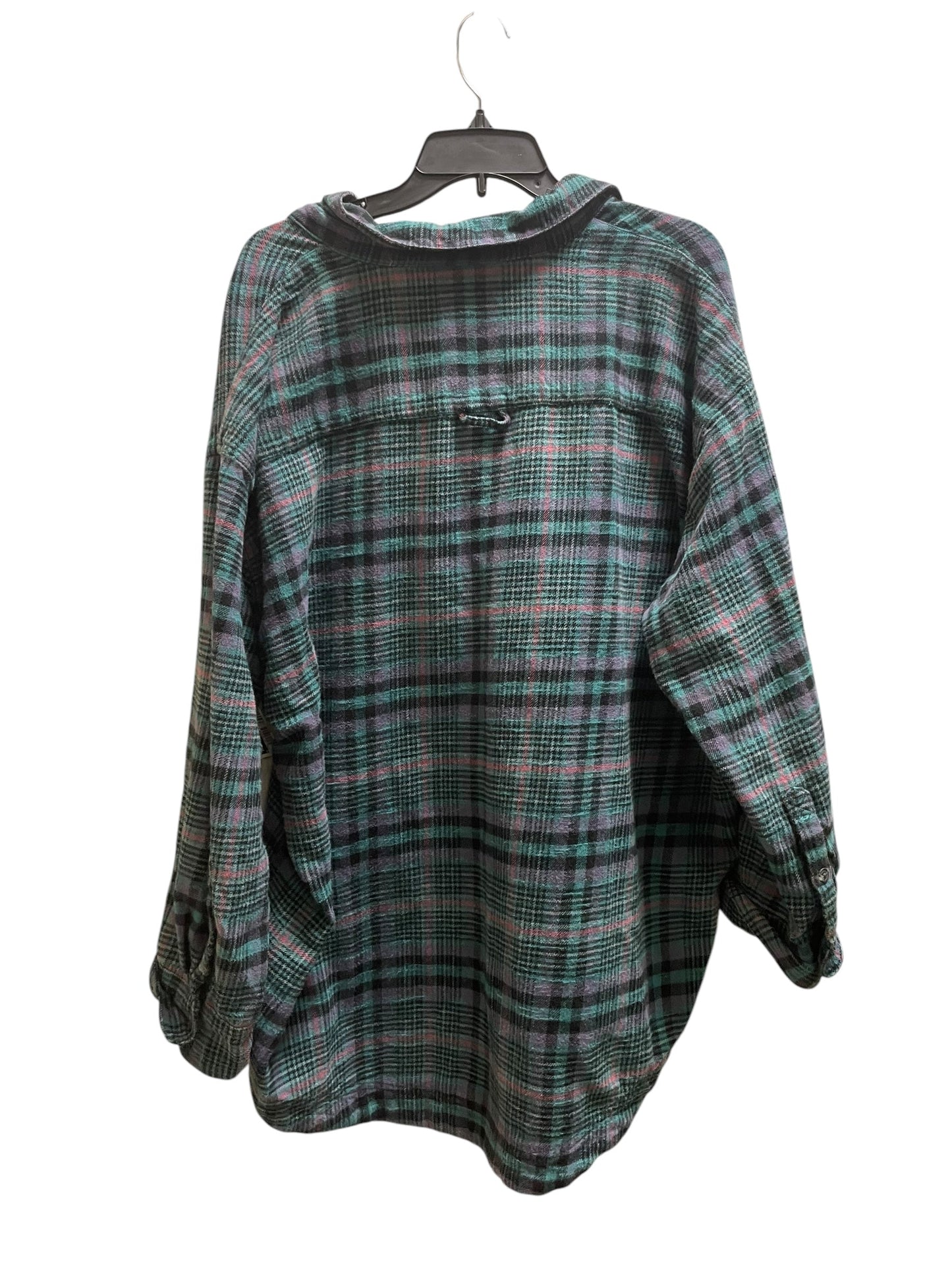 Top Long Sleeve By Urban Outfitters In Plaid Pattern, Size: L