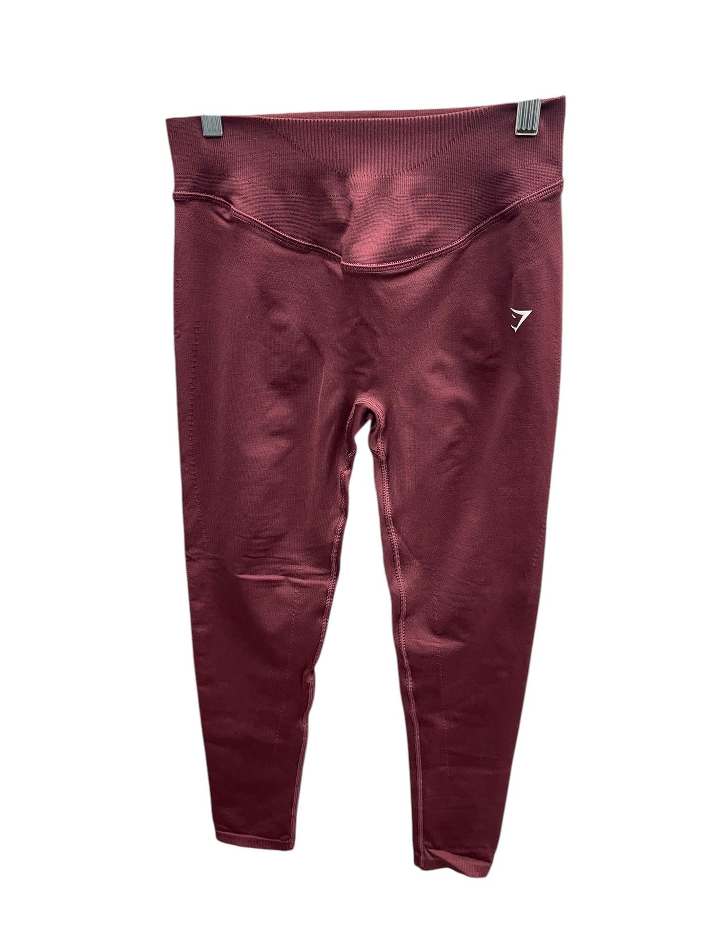 Athletic Leggings By Gym Shark In Maroon, Size: M