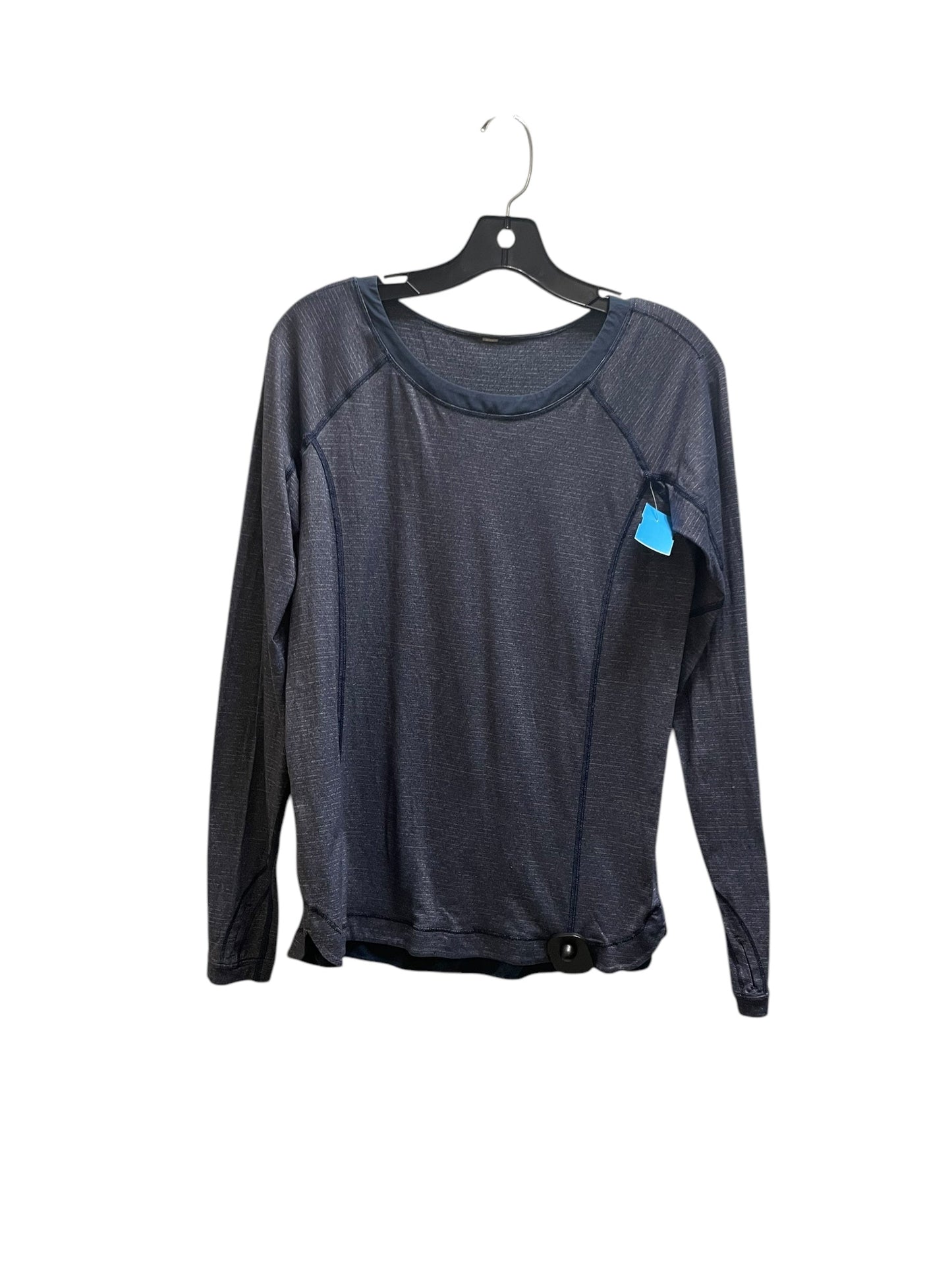 Athletic Top Long Sleeve Collar By Lululemon In Blue, Size: M