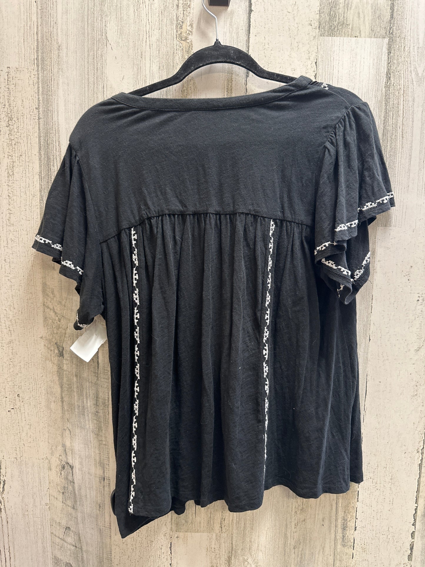 Black Top Short Sleeve Anthropologie, Size L