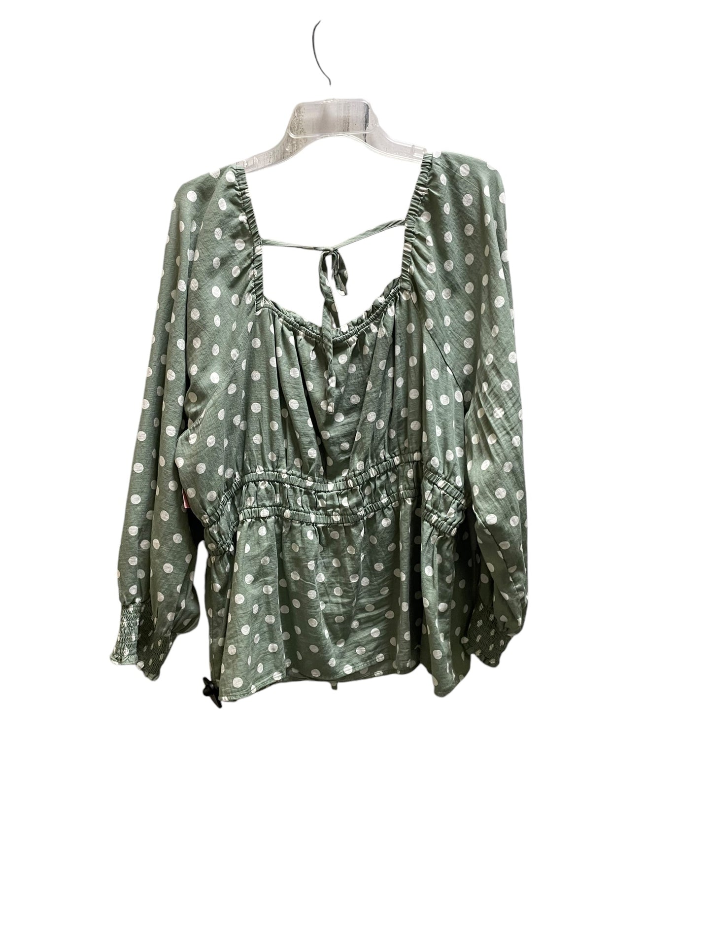 Top Short Sleeve By Ava & Viv In Green, Size: 2x