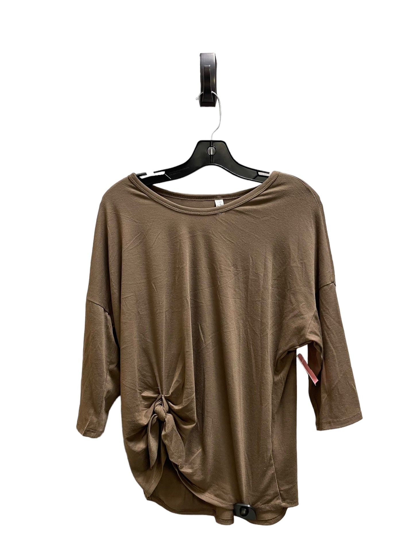 Top Long Sleeve By Perseption Concept In Brown, Size: S