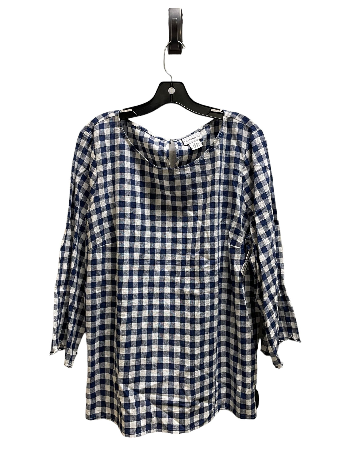 Top Long Sleeve By Liz Claiborne In Blue, Size: Xl