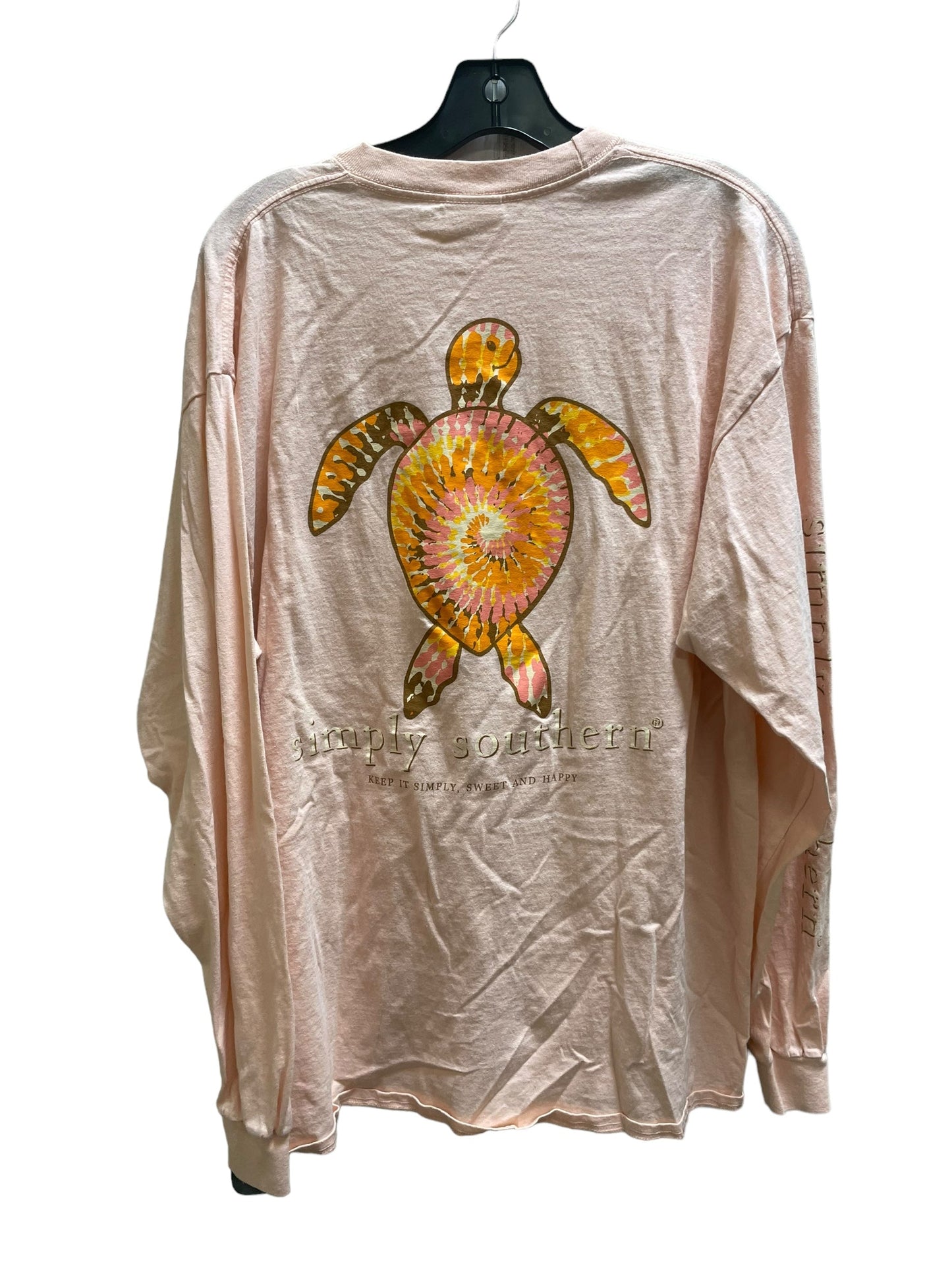 Top Long Sleeve By Simply Southern In Pink, Size: Xl