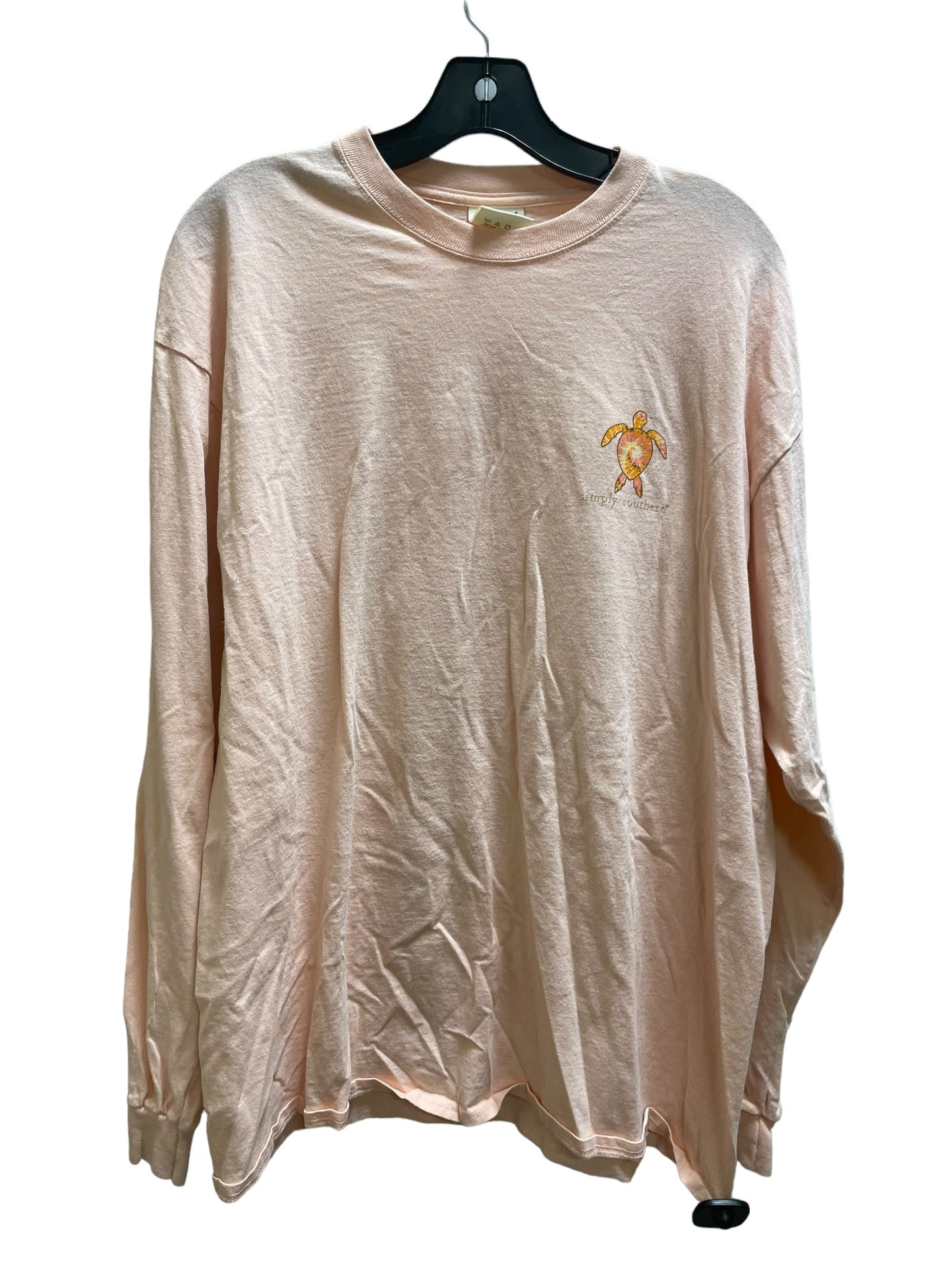 Top Long Sleeve By Simply Southern In Pink, Size: Xl