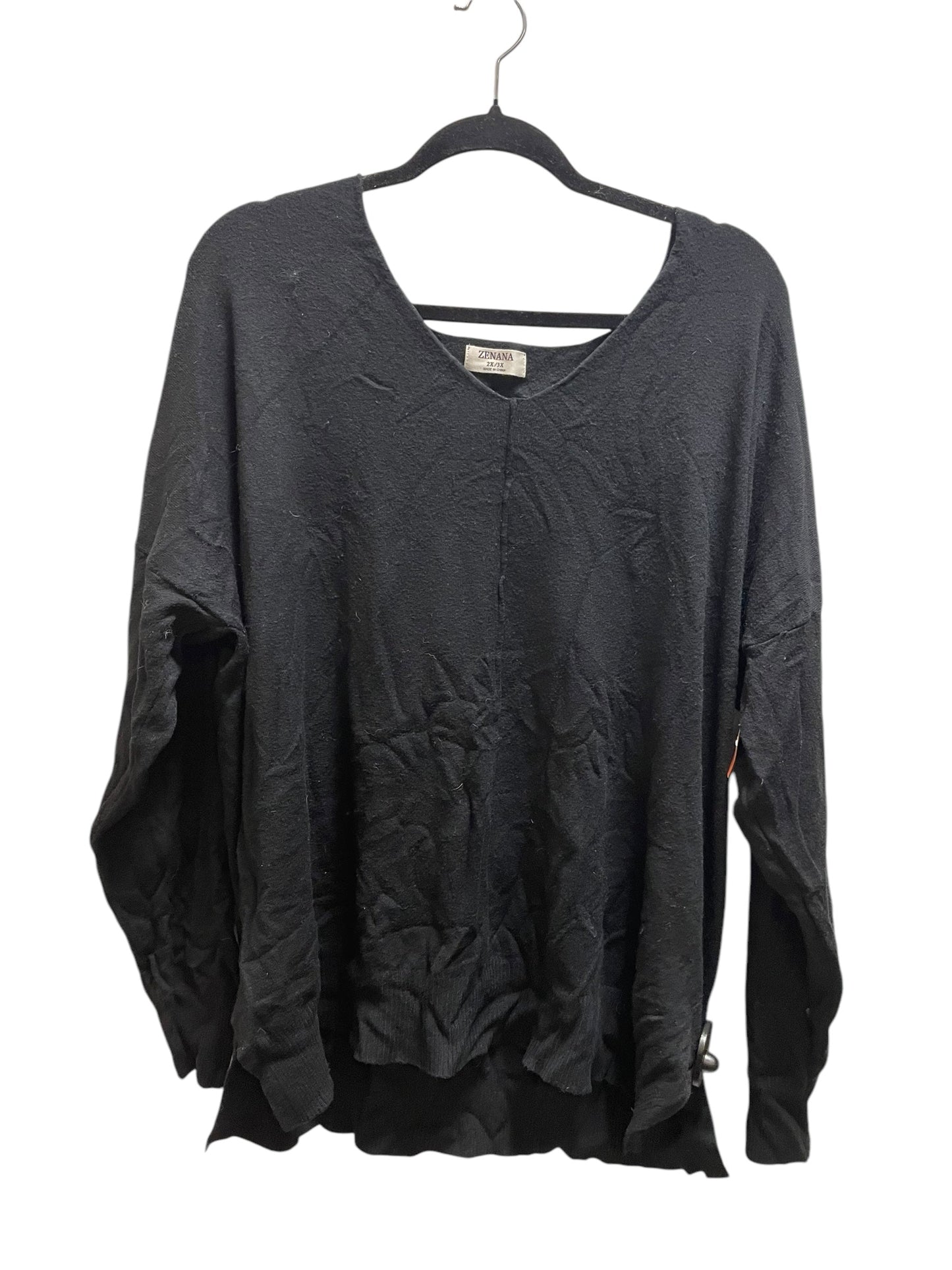 Sweater By Zenana Outfitters In Black, Size: 2x