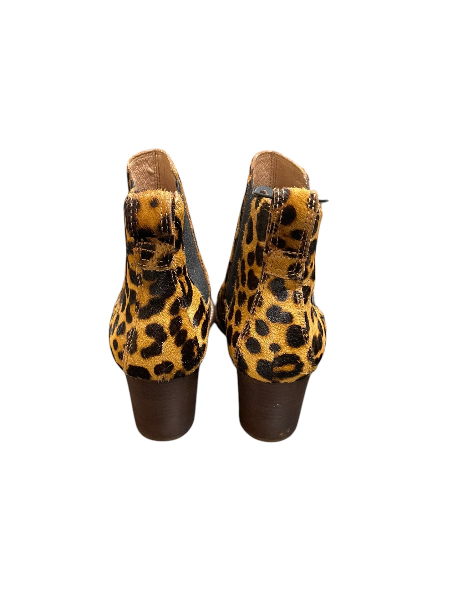 Boots Ankle Heels By Madewell In Animal Print, Size: 8.5