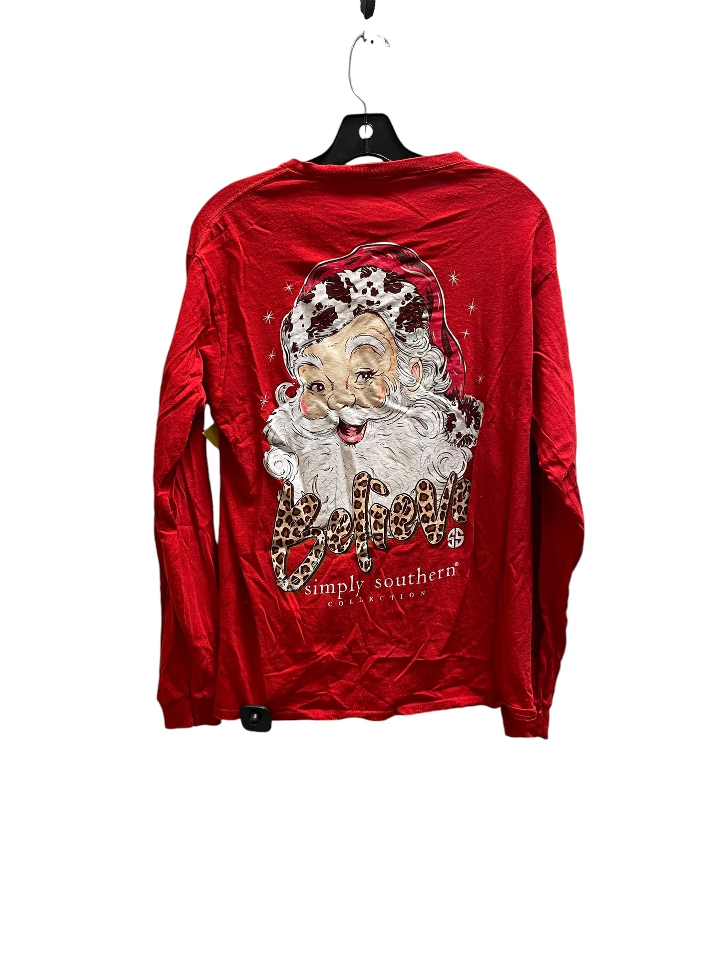 Top Long Sleeve By Simply Southern In Red, Size: M