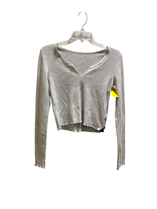 Top Long Sleeve By American Eagle In Grey, Size: S