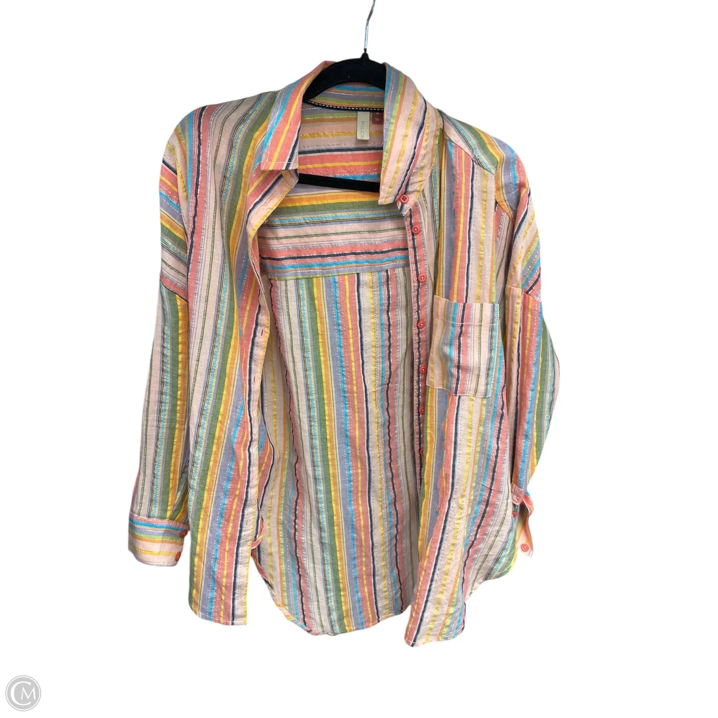 Top Long Sleeve By Anthropologie In Multi-colored, Size: Xs