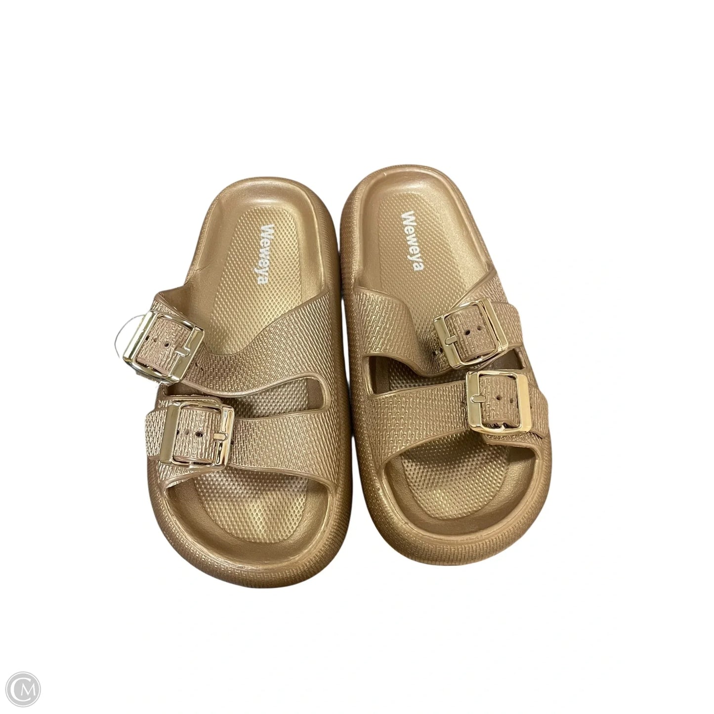 Sandals Flats By Clothes Mentor In Gold, Size: 7