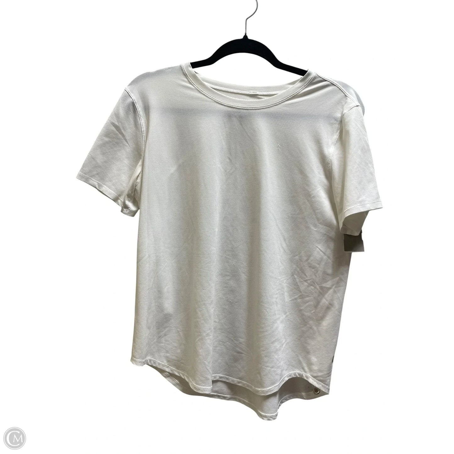 Athletic Top Short Sleeve By Lululemon In White, Size: M