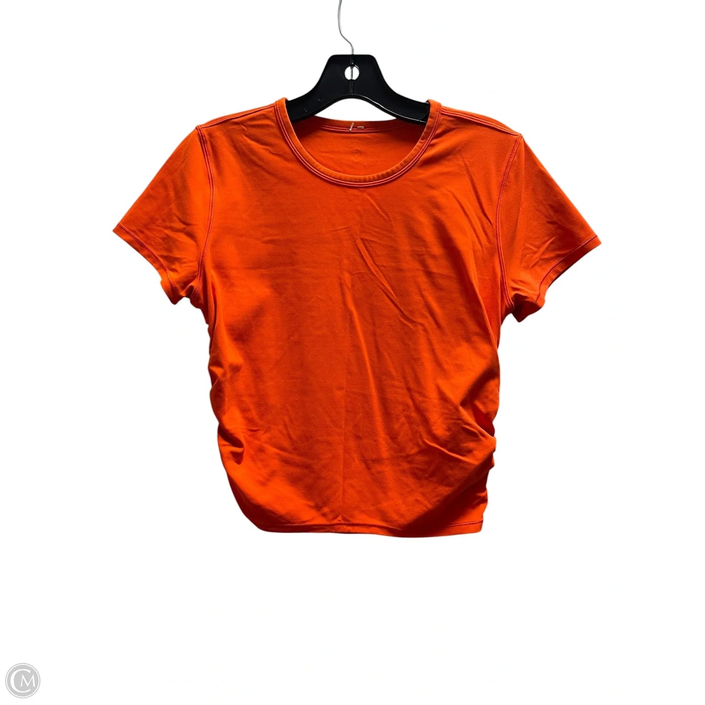 Athletic Top Short Sleeve By Lululemon In Orange, Size: M