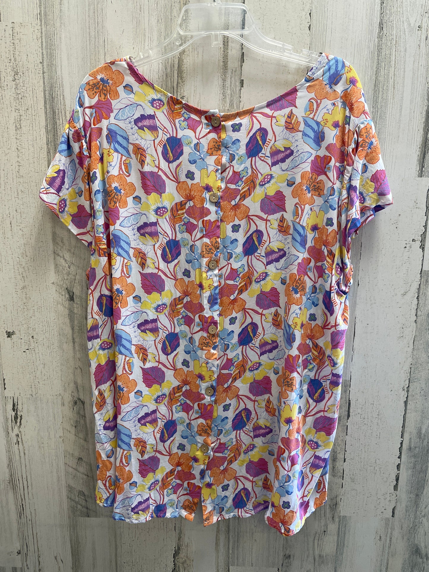 Multi-colored Top Short Sleeve Cynthia Rowley, Size 2x