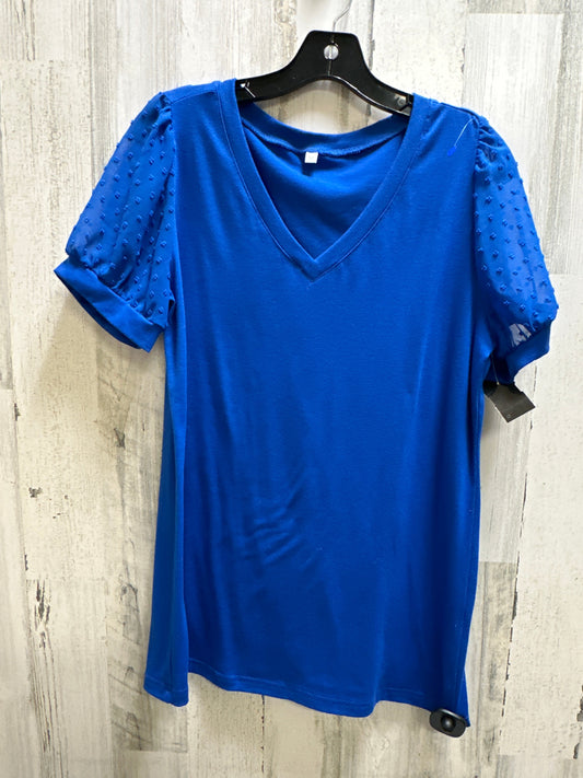 Blue Top Short Sleeve Clothes Mentor, Size M