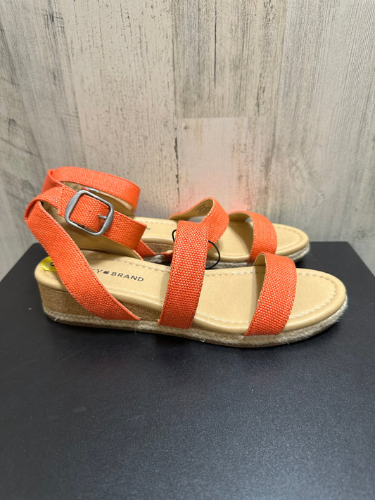 Orange Sandals Heels Block Lucky Brand, Size 9