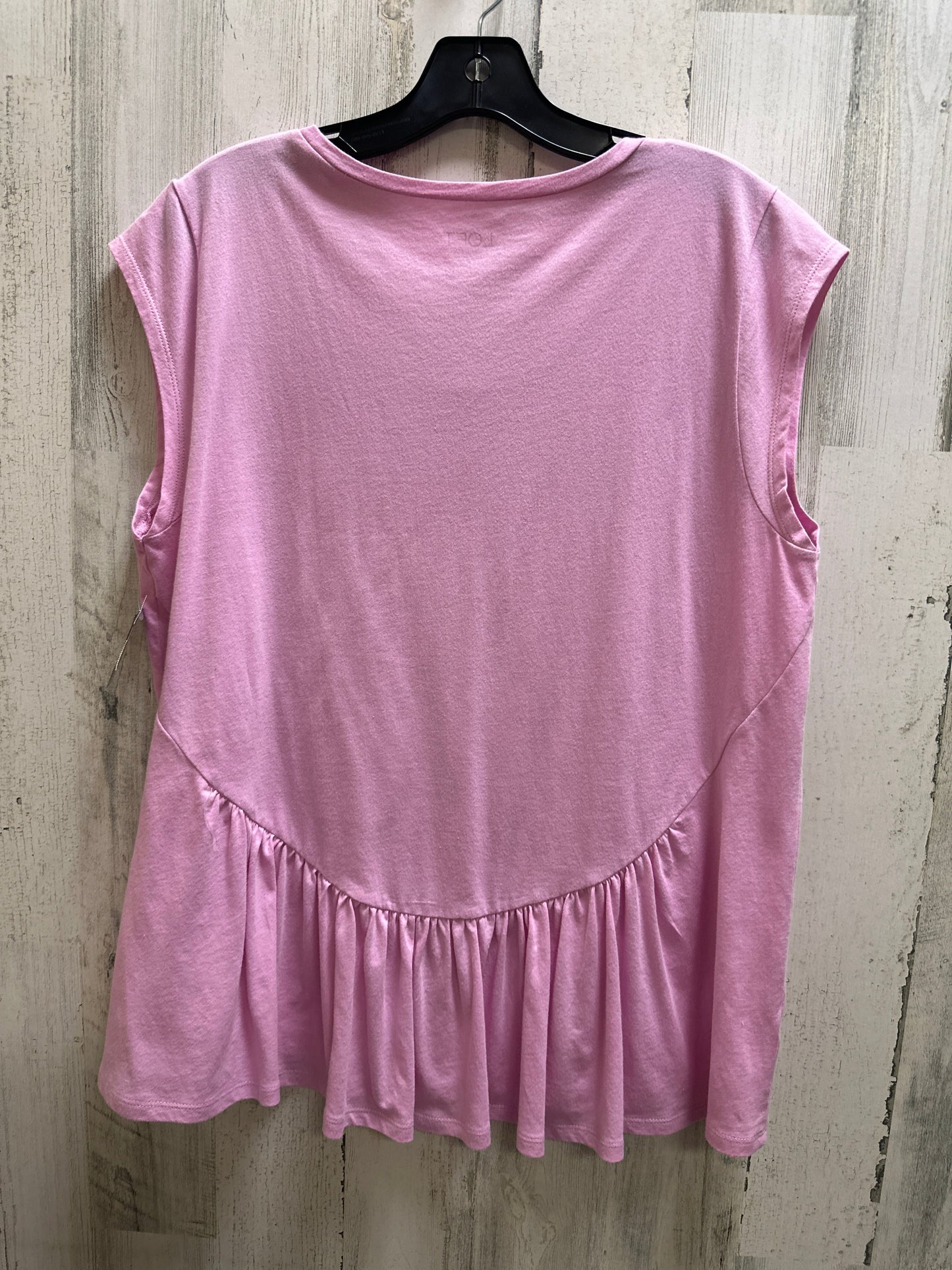 Pink Top Short Sleeve Loft, Size L