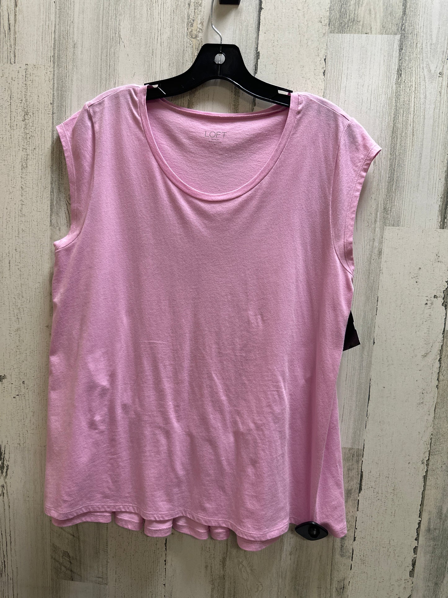 Pink Top Short Sleeve Loft, Size L