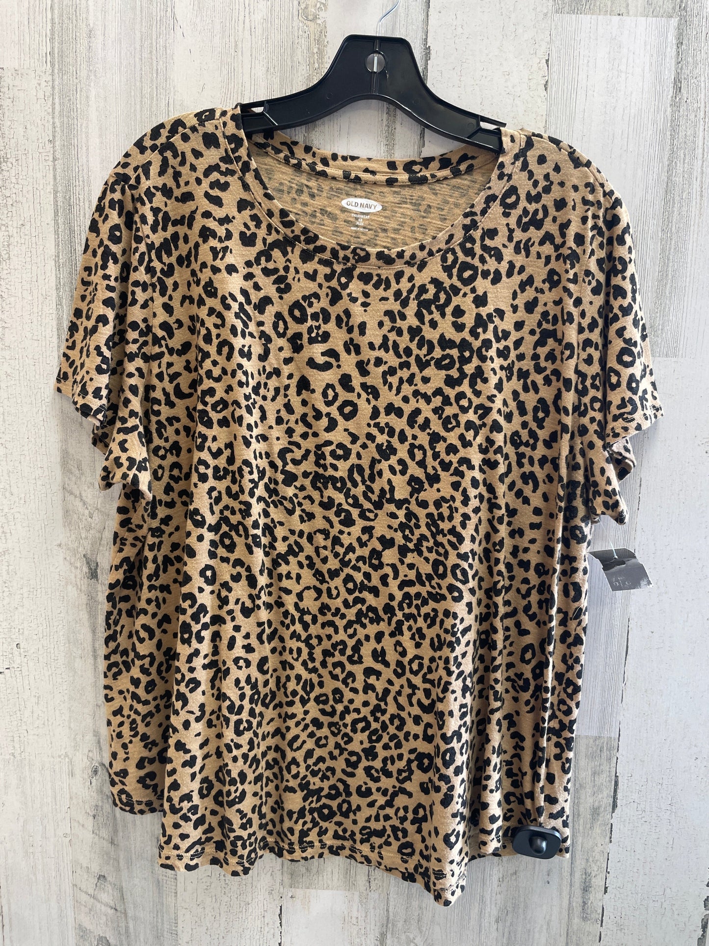 Animal Print Top Short Sleeve Old Navy, Size 1x