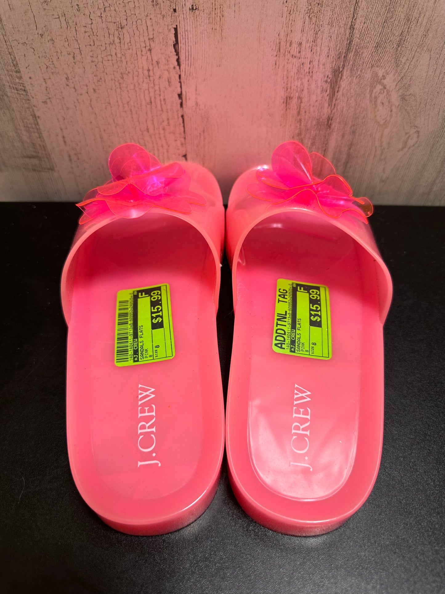 Pink Sandals Flats J. Crew, Size 8