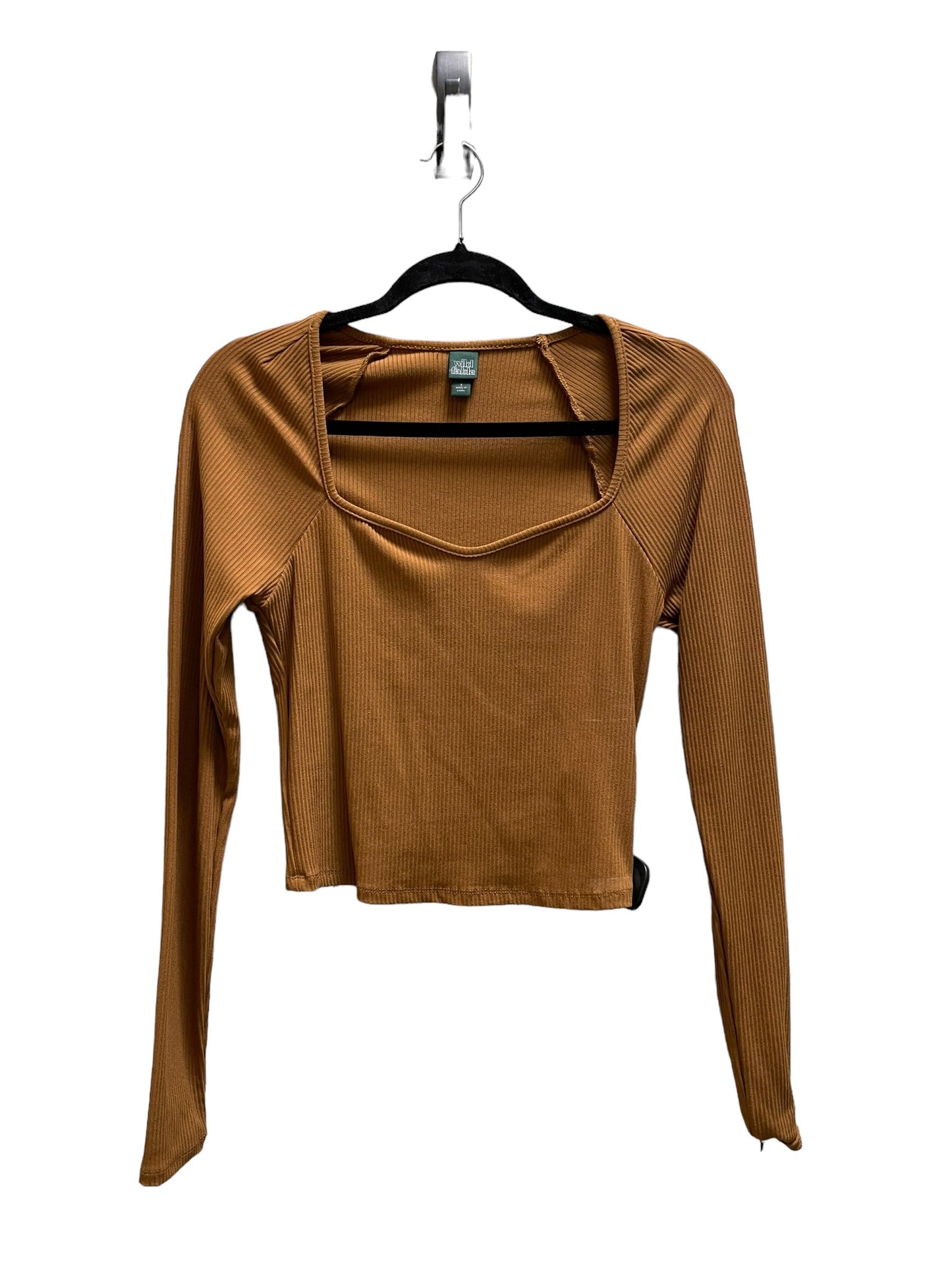 Top Long Sleeve By Wild Fable In Brown, Size: S