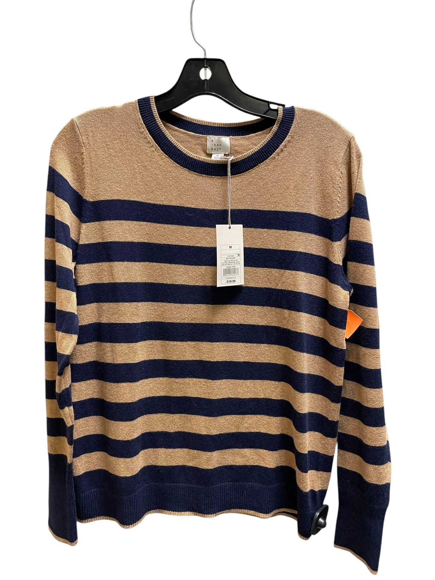 Top Long Sleeve By A New Day In Striped Pattern, Size: M