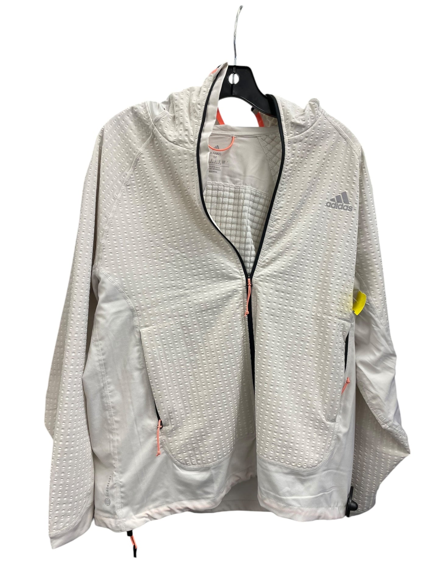 Athletic Jacket By Adidas In Cream, Size: M