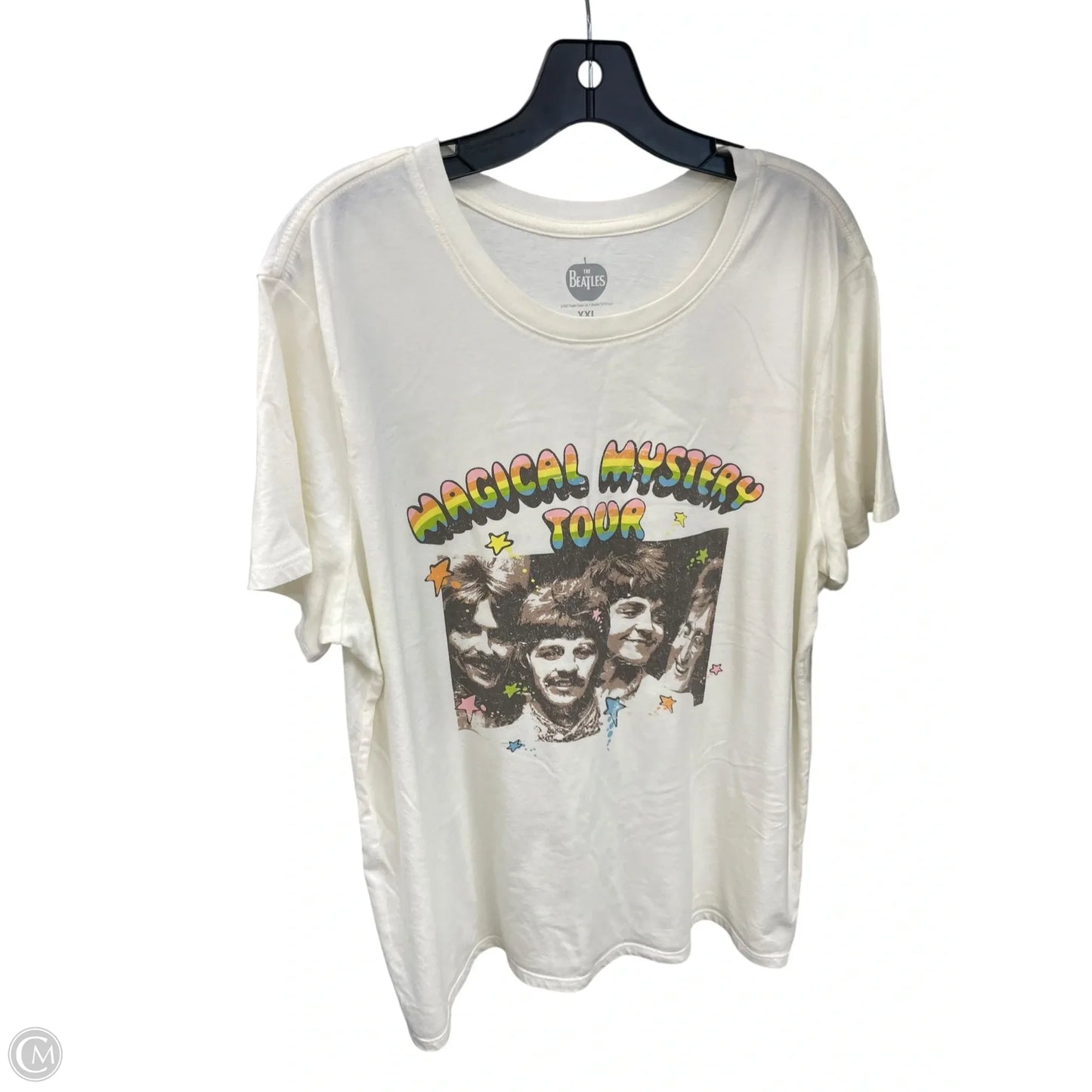 Top Short Sleeve By Clothes Mentor In Cream, Size: 2x