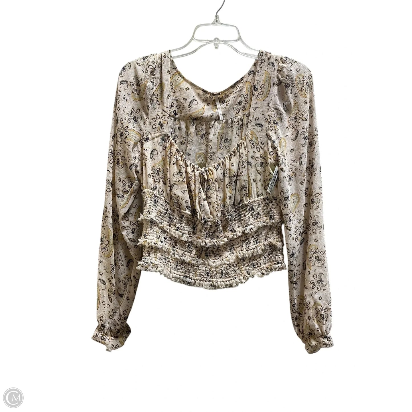 Top Long Sleeve By Free People In Pink, Size: M