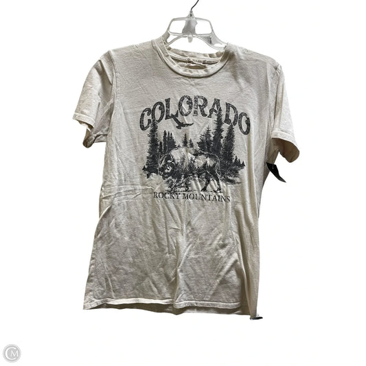 Top Short Sleeve By Altard State In Tan, Size: M