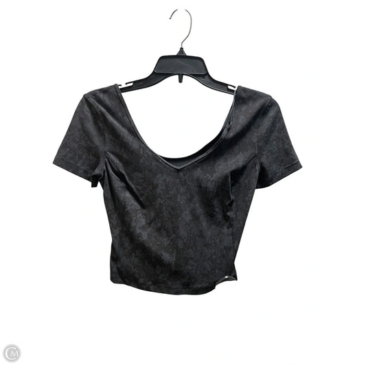 Athletic Top Short Sleeve By Lululemon In Black, Size: 4