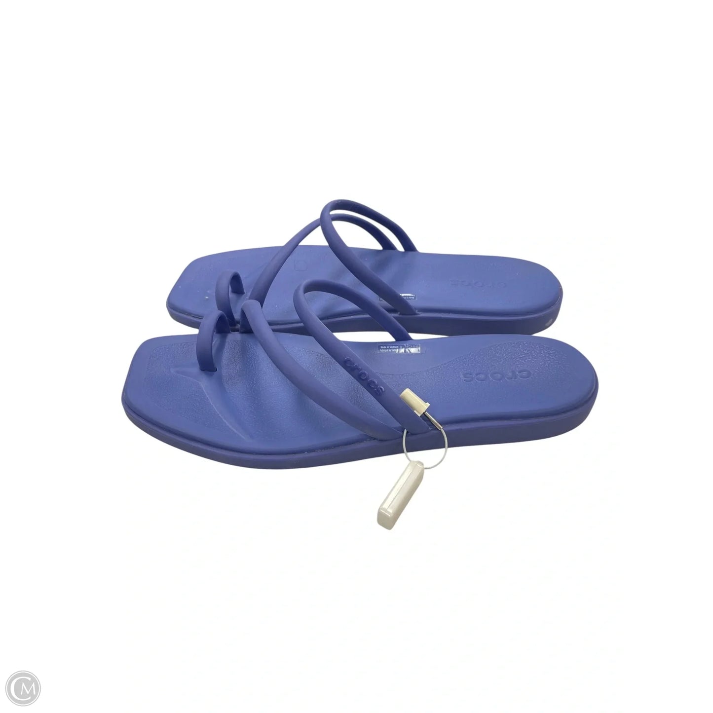 Sandals Flip Flops By Crocs In Blue, Size: 9