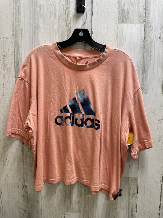 Top Short Sleeve By Adidas In Orange, Size: 3x