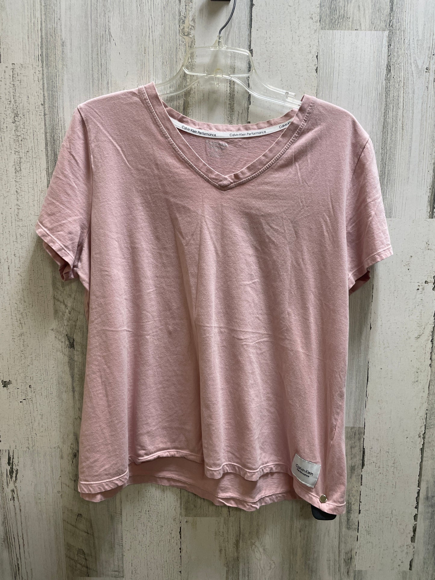 Pink Top Short Sleeve Basic Calvin Klein, Size 1x