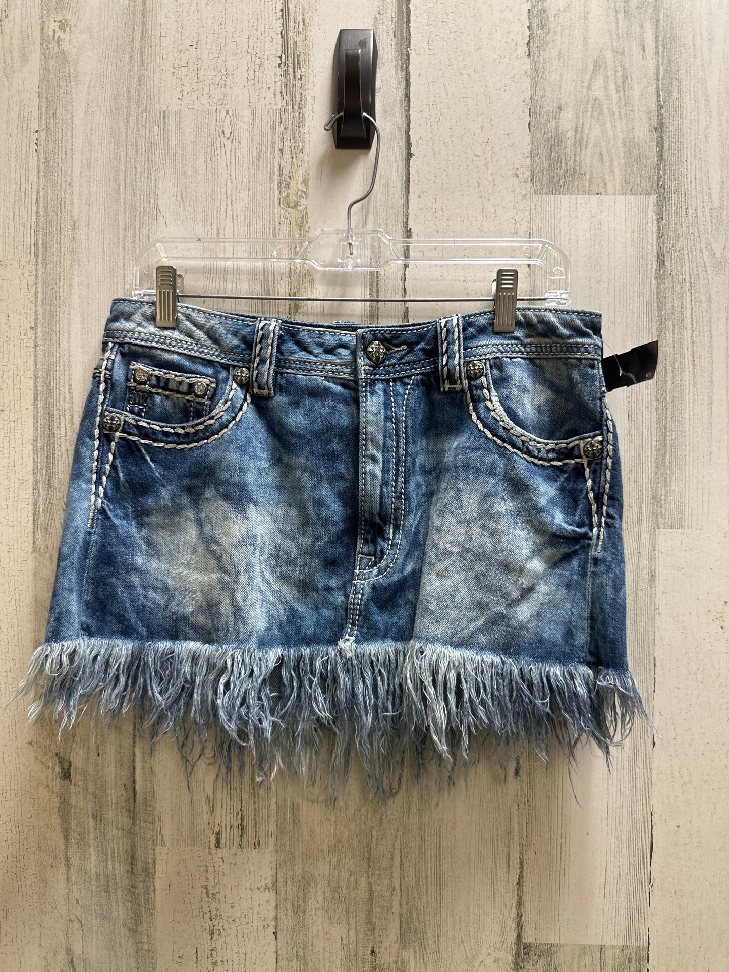 Blue Denim Skirt Mini & Short Miss Me, Size 6