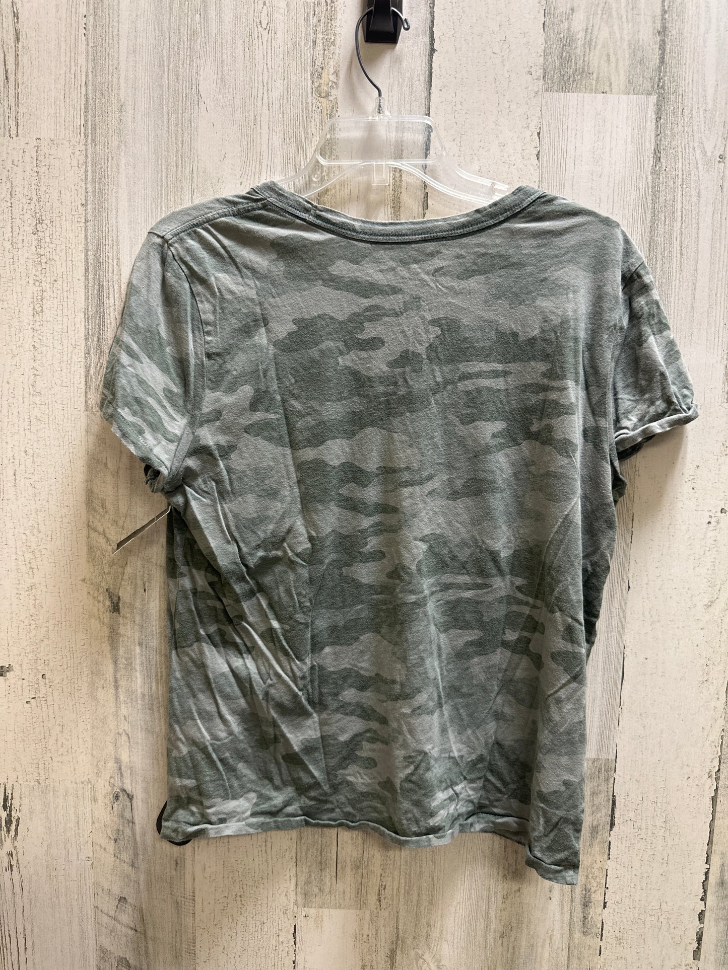 Camouflage Print Top Short Sleeve Universal Thread, Size L